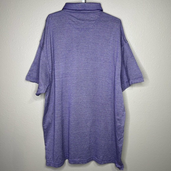 Jos. A. Bank Leadbetter Golf Men's Purple Argyle Short Sleeve Polo Shirt 2XLT - Picture 3 of 9